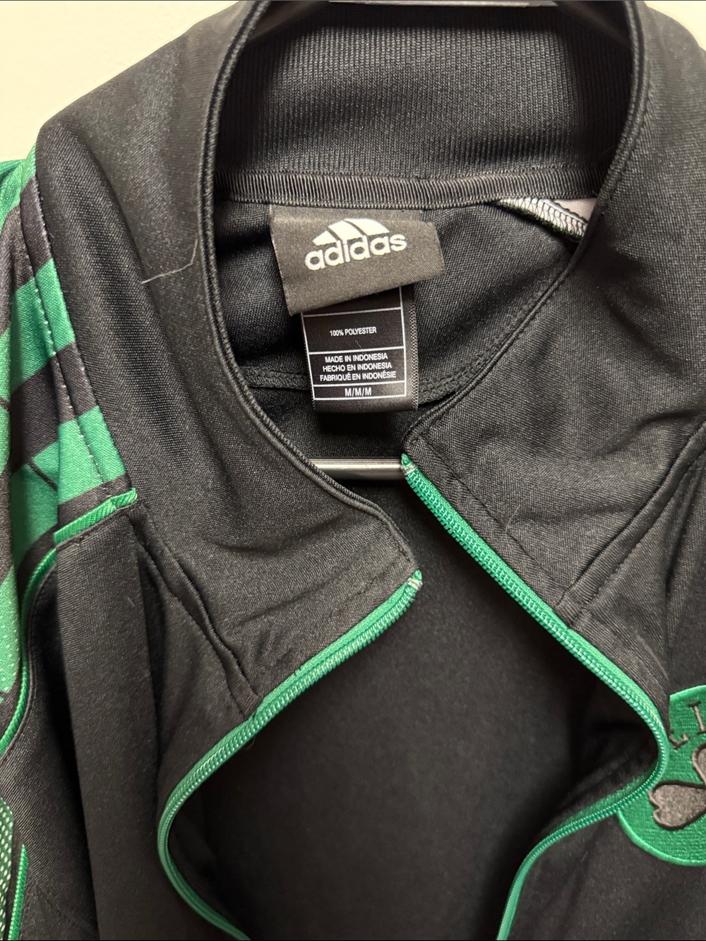 adidas Black and Green Celtics Performance Track Jacket - Picture 5 of 5
